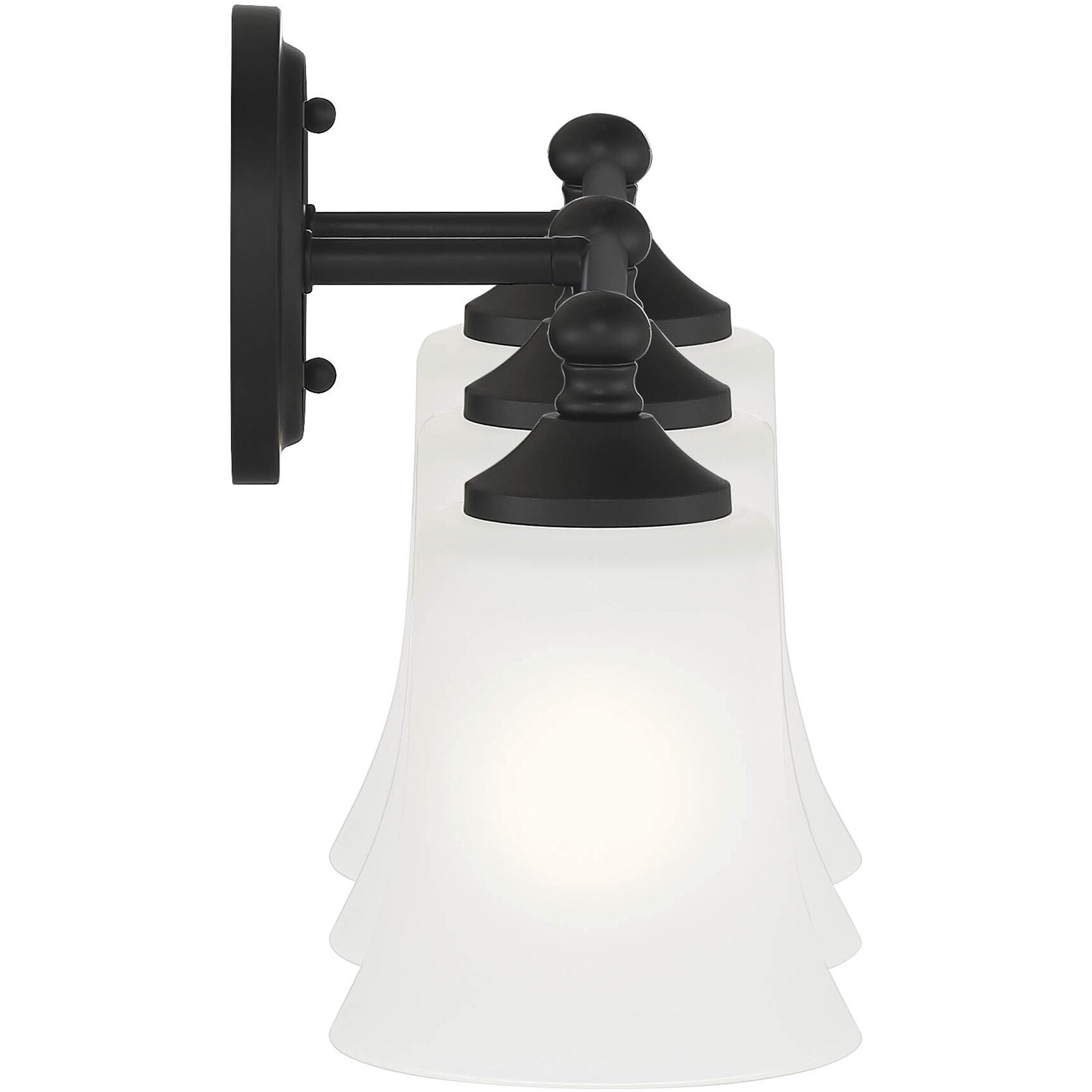 Bronson 3 Light 23 inch Matte Black Vanity Light Wall Light
